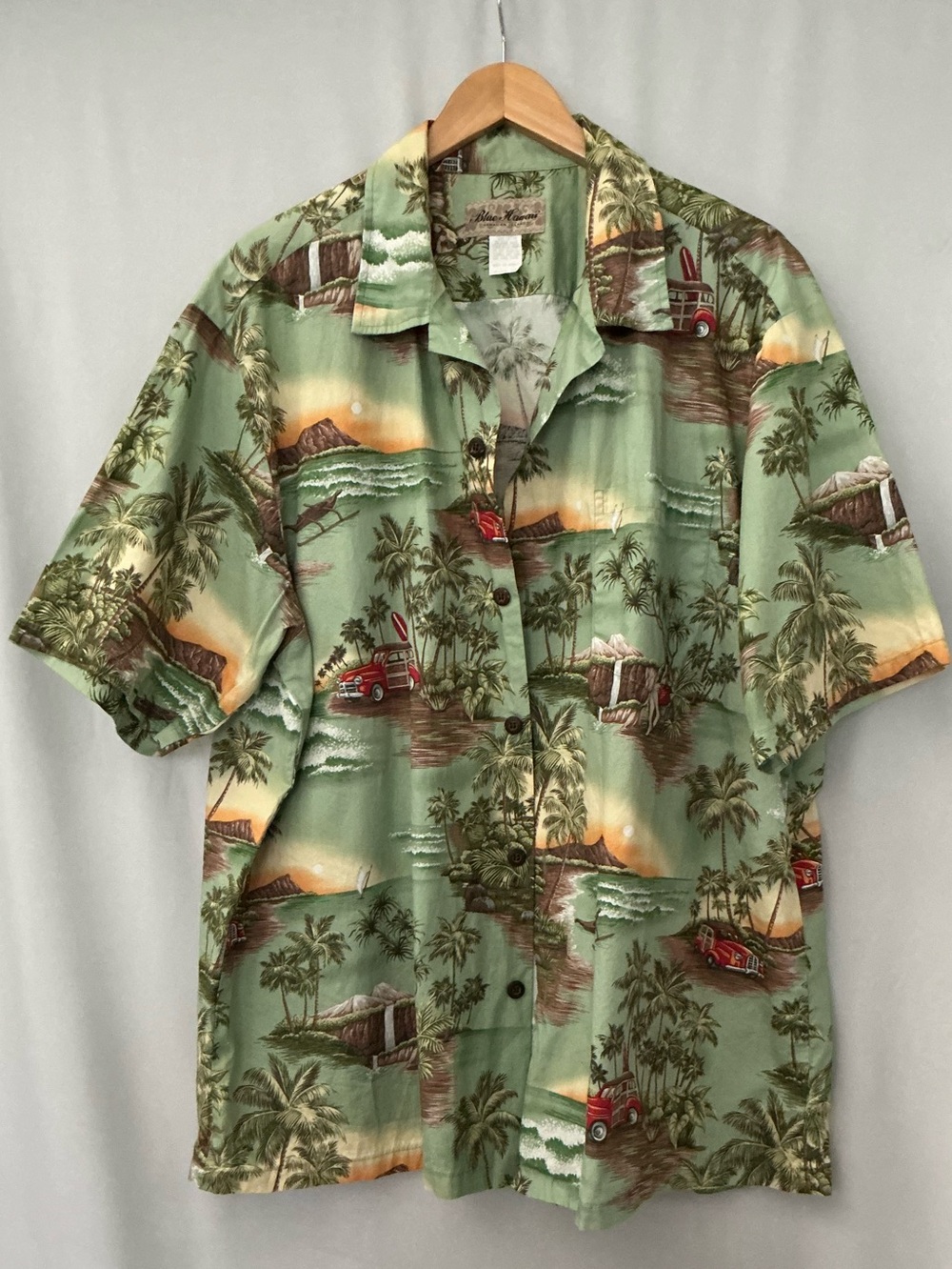 Vintage Blue Hawaii Hawaiian Shirt  Made in Hawaii 2XL Cotton